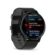 Garmin Venu 3 fekete, fekete kerettel, bőr és szilikon szíjjal (ED)
