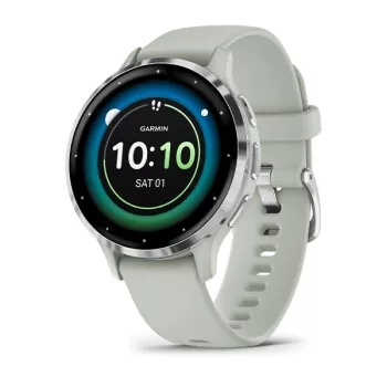   Garmin Venu 3S zsálya, ezüst kerettel, szilikon szíjjal (ED)