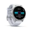 Garmin Fenix 8 43 mm Amoled, ezüst, fehér szilikon szíjjal (ED)
