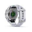 Garmin Fenix 8 43 mm Amoled, ezüst, fehér szilikon szíjjal (ED)