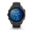 Garmin Fenix 8 47 mm Amoled sötétszürke, fekete szilikon szíjjal (ED)