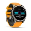 Garmin Fenix 8 47 mm Amoled Sapphire titánium, narancs/grafit szilikon szíjjal (ED XD)
