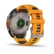 Garmin Fenix 8 47 mm Amoled Sapphire titánium, narancs/grafit szilikon szíjjal (ED XD)