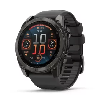   Garmin Fenix 8 51 mm Amoled Sapphire karbonszürke DLC titanium, fekete szilikon szíjjal (ED XD)