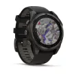 Garmin Fenix 8 47 mm Solar Sapphire karbonszürke, DLC Titanium fekete szilikon szíjjal (ED XD)