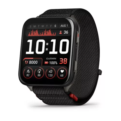 Garmin Venu X1 fekete Titanium, fekete ComfortFit Nylon szíjjal (ED)