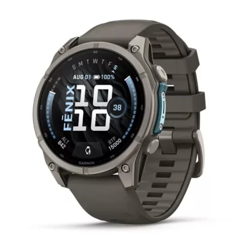 Garmin Fenix 9 47mm AMOLED Titanium kavicsszürke szilikon szíjjal (ED)