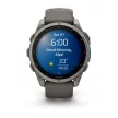 Garmin Fenix 9 47mm AMOLED Titanium kavicsszürke szilikon szíjjal (ED)