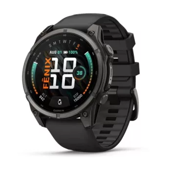   Garmin Fenix 9 47mm AMOLED szürke DLC Titanium fekete szilikon szíjjal (ED)