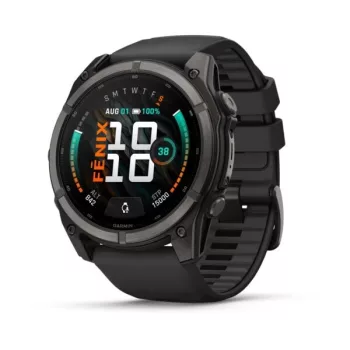   Garmin Fenix 9 51mm AMOLED szürke DLC Titanium fekete szilikon szíjjal (ED)
