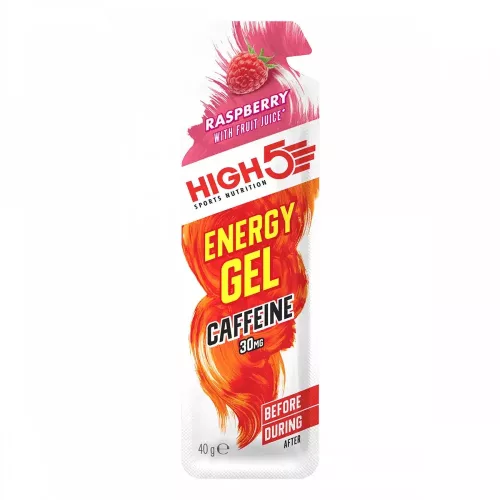 High5 Energy Gel Caffeine energia zselé Raspberry (málna ízesítésű) 40 g
