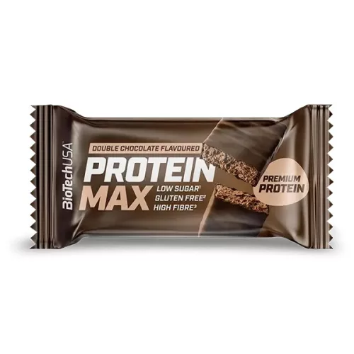 BioTech USA Protein Max fehérjeszelet Double Chocolate (dupla csokoládé ízesítésű) 45 g