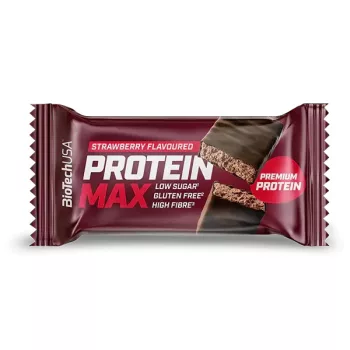   BioTech USA Protein Max fehérjeszelet Strawberry (eper ízesítésű) 45 g