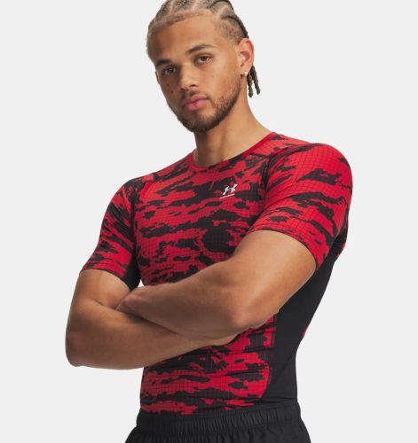Under Armour HeatGear Printed Compression SS férfi rövid ujjú futópóló