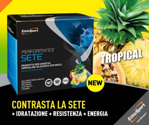 EthicSport Performance Sete izotóniás italpor (trópusi gyümölcs ízesítésű) 22 g