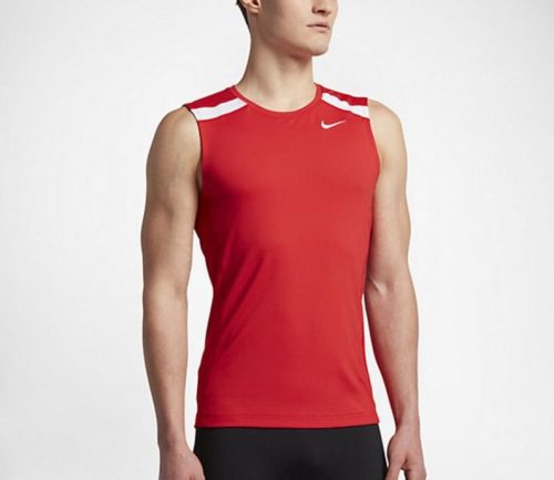 Nike Dri-Fit Miler Running Tank Red/white férfi futófelső L