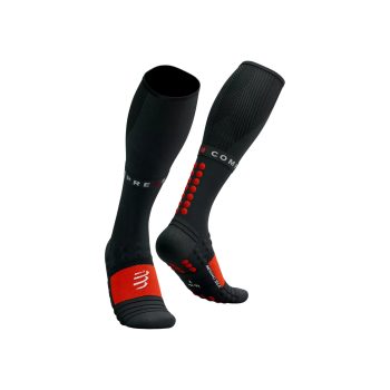   Compressport Full Socks Winter Run kompressziós zokni Black/High Risk Red