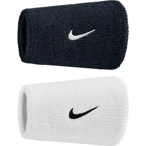 Nike Swoosh Doublewide Wristbands csuklószorító Black/White/Black