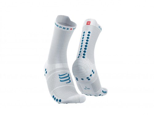Compressport Pro Racing Socks V4.0 Run (Quarter) White/Blue 39-41