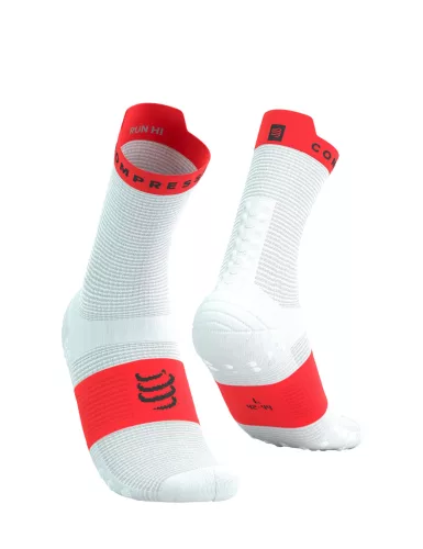 Compressport Pro Racing Socks V4.0 Run (Quarter) White/Fluo Red