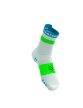 Compressport Pro Racing Socks V4.0 Run (Quarter) White/Norse Blue/Neon Green