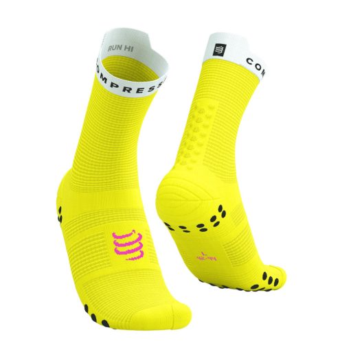 Compressport Pro Racing Socks V4.0 Run (Quarter) Safety Yellow/White