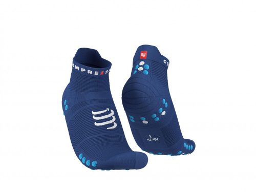 Compressport Pro Racing Socks V4.0 Run (Low) Sodalite/Fluo Blue 42-44