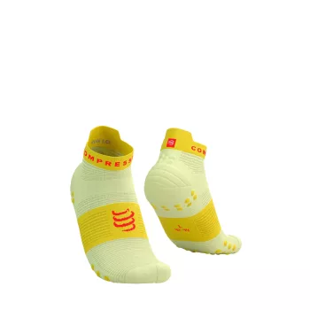   Compressport Pro Racing Socks V4.0 Run (Low) Elf Yellow/Fluo Red