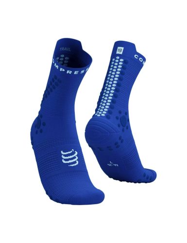 Compressport Pro Racing Socks V4.0 Trail (Crew) Dazz Blue/Dress Blues/White 45-48