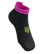 Compressport Pro Racing Socks V4.0 Ultralight Run (Low) Black/Safety Yellow/Noen Pink